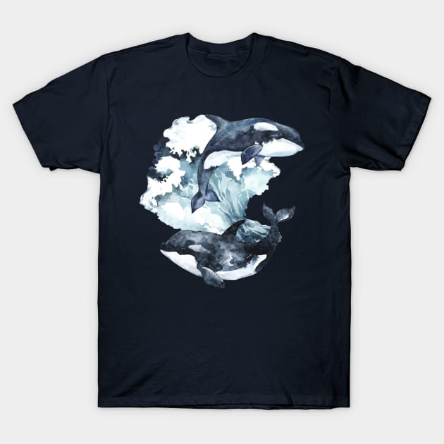 Jumping Orcas T-Shirt by Lucia